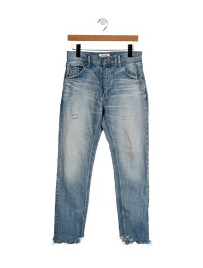 Pre-owned Moussy Mid-rise Straight Leg Jeans In Blue