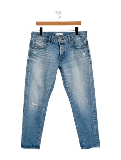 Pre-owned Moussy Mid-rise Straight Leg Jeans In Blue