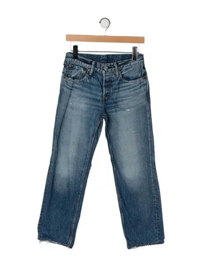 Pre-owned Moussy Mid-rise Straight Leg Jeans In Blue