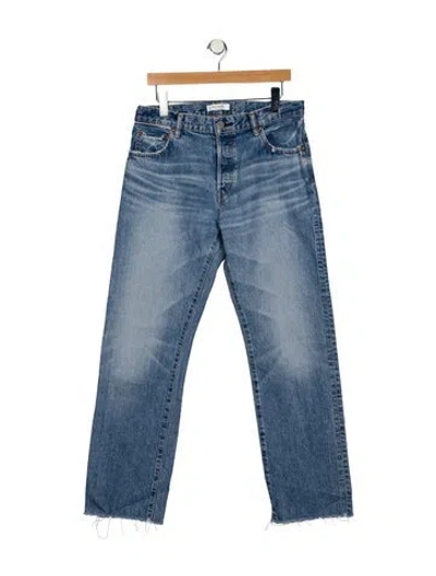 Pre-owned Moussy Mid-rise Straight Leg Jeans In Blue