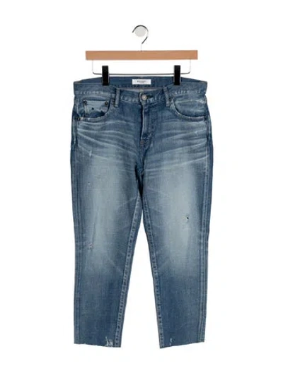 Pre-owned Moussy Mid-rise Straight Leg Jeans In Blue