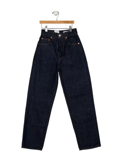 Pre-owned Moussy Mid-rise Straight Leg Jeans In Blue