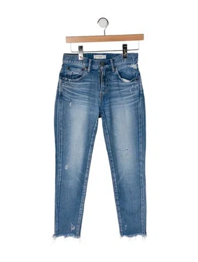 Pre-owned Moussy Mid-rise Straight Leg Jeans In Blue