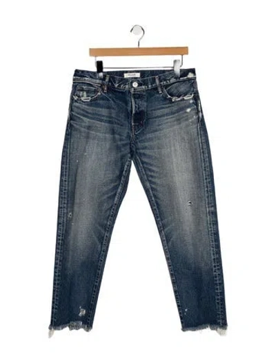 Pre-owned Moussy Mid-rise Straight Leg Jeans In Blue