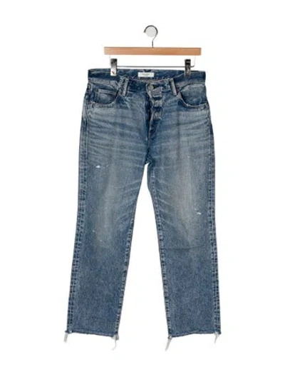 Pre-owned Moussy Mid-rise Straight Leg Jeans In Blue
