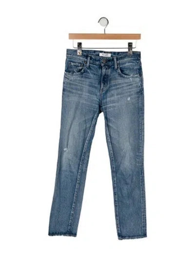 Pre-owned Moussy Mid-rise Straight Leg Jeans In Blue