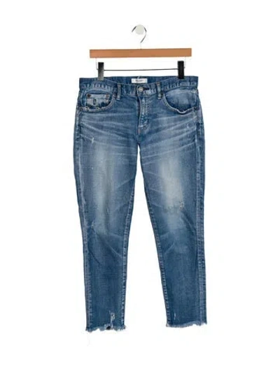 Pre-owned Moussy Mid-rise Straight Leg Jeans In Blue