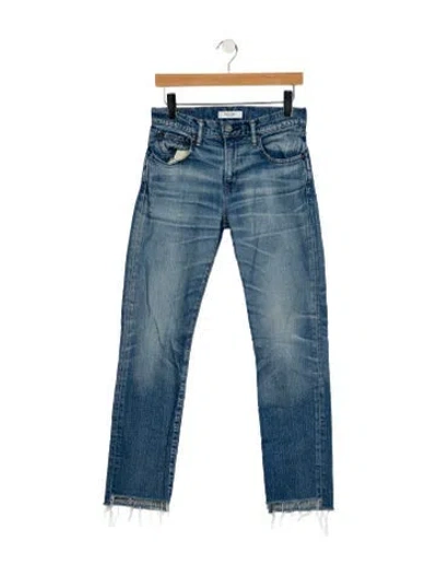 Pre-owned Moussy Mid-rise Straight Leg Jeans In Blue