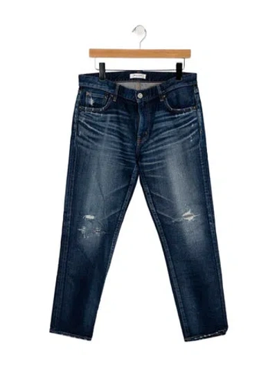 Pre-owned Moussy Mid-rise Straight Leg Jeans In Blue