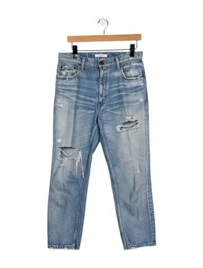 Pre-owned Moussy Mid-rise Straight Leg Jeans In Blue