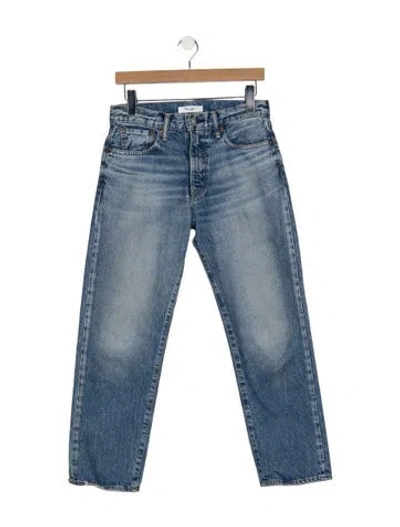Pre-owned Moussy Mid-rise Straight Leg Jeans In Blue