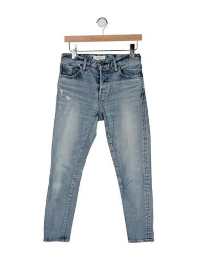 Pre-owned Moussy Mid-rise Straight Leg Jeans In Blue