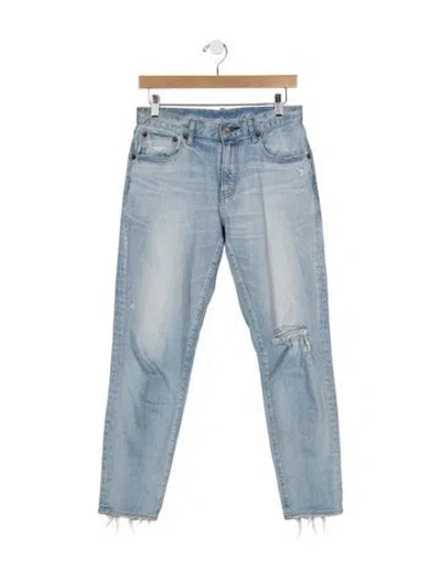 Pre-owned Moussy Mid-rise Straight Leg Jeans In Blue