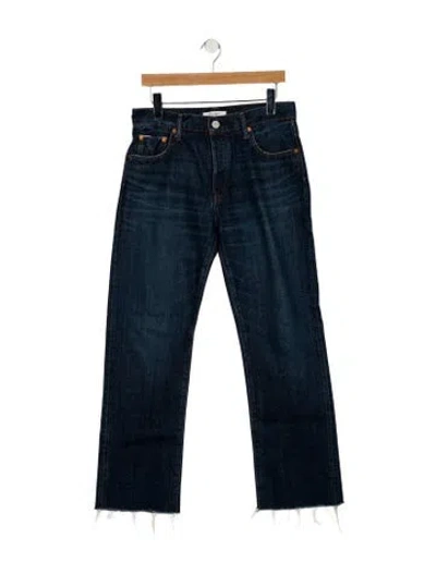 Pre-owned Moussy Mid-rise Straight Leg Jeans In Blue