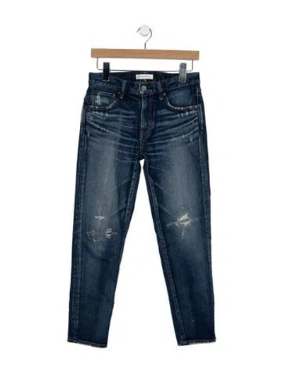 Pre-owned Moussy Mid-rise Straight Leg Jeans In Blue