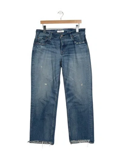 Pre-owned Moussy Mid-rise Straight Leg Jeans In Blue