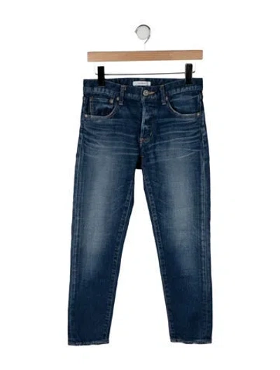 Pre-owned Moussy Mid-rise Straight Leg Jeans In Blue