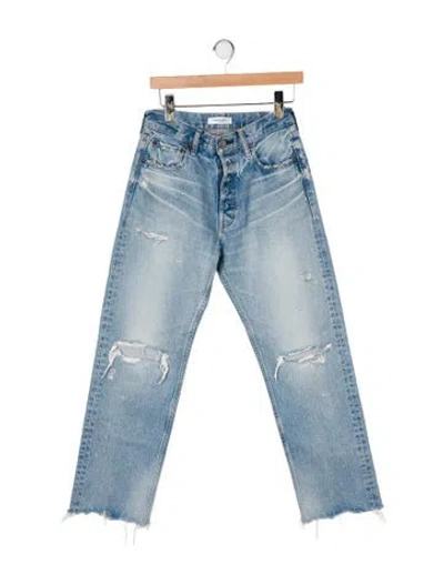 Pre-owned Moussy Mid-rise Straight Leg Jeans In Blue
