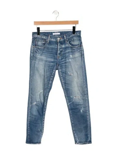 Pre-owned Moussy Mid-rise Straight Leg Jeans In Blue