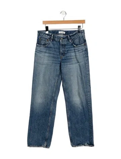 Pre-owned Moussy Mid-rise Straight Leg Jeans In Blue