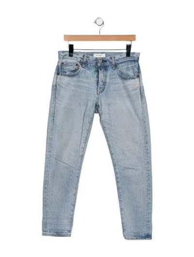 Pre-owned Moussy Mid-rise Straight Leg Jeans In Blue
