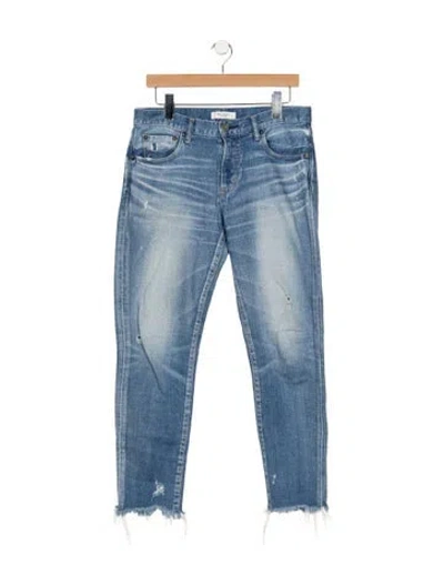 Pre-owned Moussy Mid-rise Straight Leg Jeans In Blue