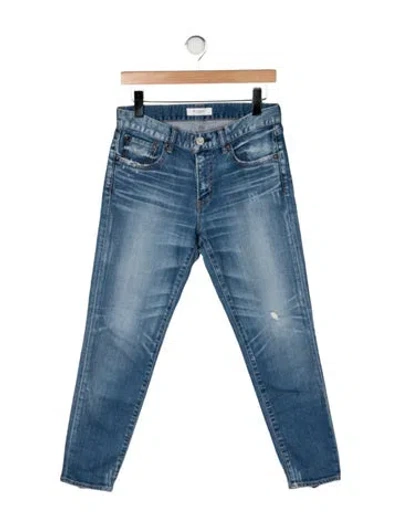 Pre-owned Moussy Mid-rise Straight Leg Jeans In Blue