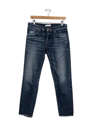 Pre-owned Moussy Mid-rise Straight Leg Jeans In Blue
