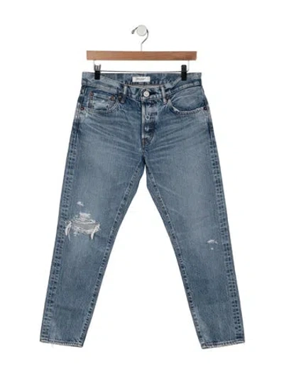 Pre-owned Moussy Mid-rise Straight Leg Jeans In Blue