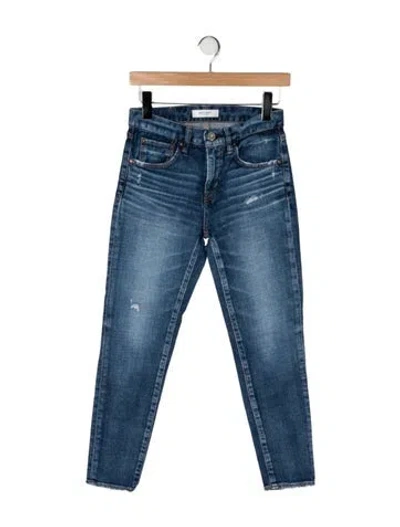 Pre-owned Moussy Mid-rise Straight Leg Jeans In Blue