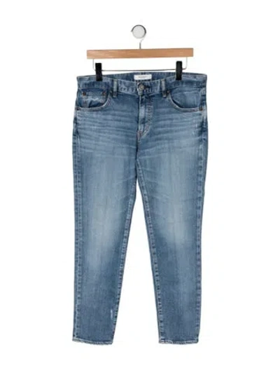 Pre-owned Moussy Mid-rise Straight Leg Jeans In Blue