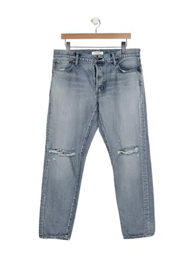 Pre-owned Moussy Mid-rise Straight Leg Jeans In Blue