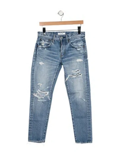 Pre-owned Moussy Mid-rise Straight Leg Jeans In Blue