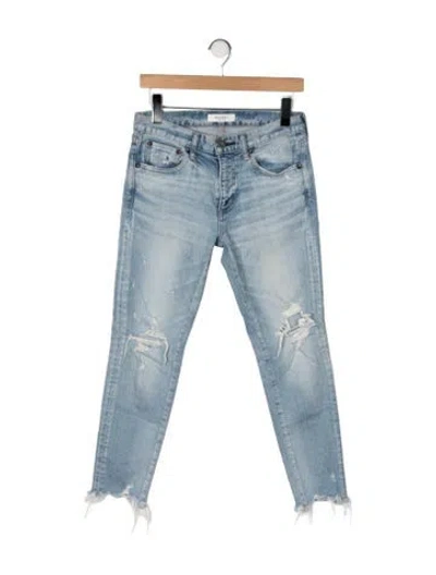 Pre-owned Moussy Mid-rise Straight Leg Jeans In Blue