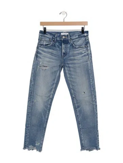 Pre-owned Moussy Mid-rise Straight Leg Jeans In Blue