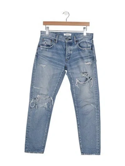 Pre-owned Moussy Mid-rise Straight Leg Jeans In Blue