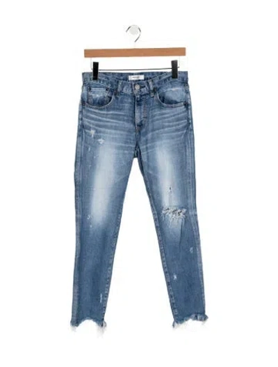 Pre-owned Moussy Mid-rise Straight Leg Jeans In Blue
