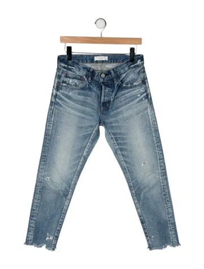 Pre-owned Moussy Mid-rise Straight Leg Jeans In Blue