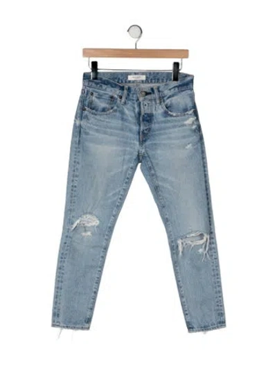 Pre-owned Moussy Mid-rise Straight Leg Jeans In Blue