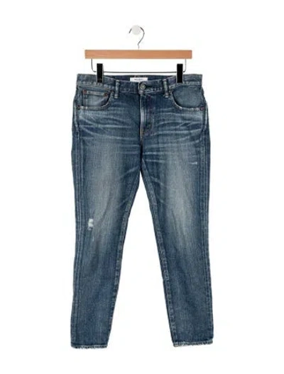 Pre-owned Moussy Mid-rise Straight Leg Jeans In Blue