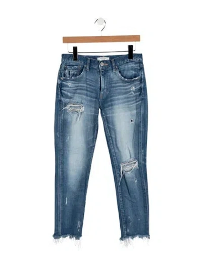 Pre-owned Moussy Mid-rise Straight Leg Jeans In Blue