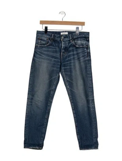 Pre-owned Moussy Mid-rise Straight Leg Jeans In Blue