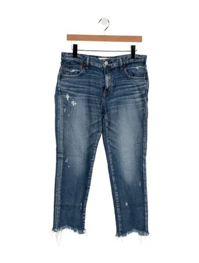 Pre-owned Moussy Mid-rise Straight Leg Jeans In Blue