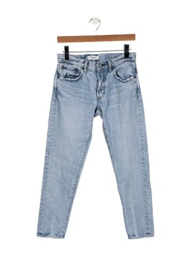 Pre-owned Moussy Mid-rise Straight Leg Jeans In Blue