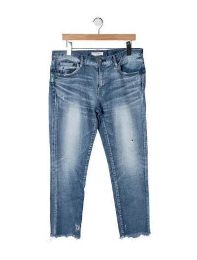 Pre-owned Moussy Mid-rise Straight Leg Jeans In Blue
