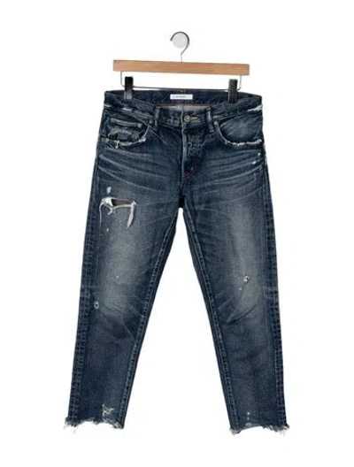 Pre-owned Moussy Mid-rise Straight Leg Jeans In Blue