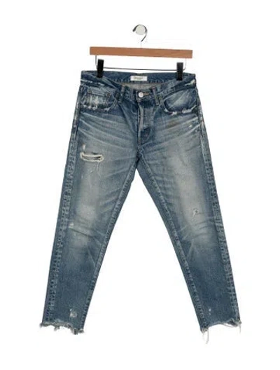 Pre-owned Moussy Mid-rise Straight Leg Jeans In Blue