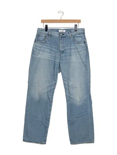 Pre-owned Moussy Mid-rise Straight Leg Jeans In Blue