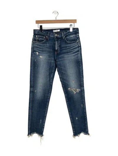 Pre-owned Moussy Mid-rise Straight Leg Jeans In Blue