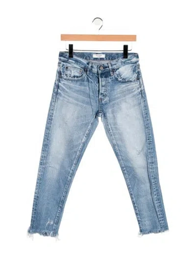 Pre-owned Moussy Mid-rise Straight Leg Jeans In Blue